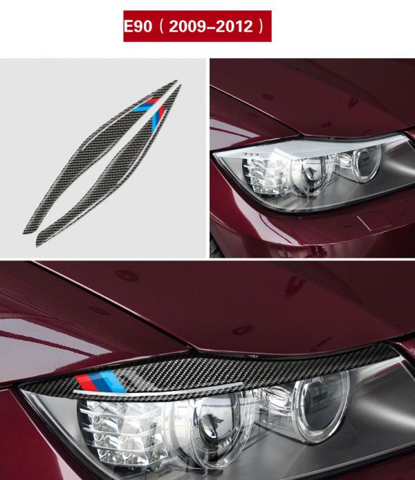 BMW E90 headlight stickers carbon fiber